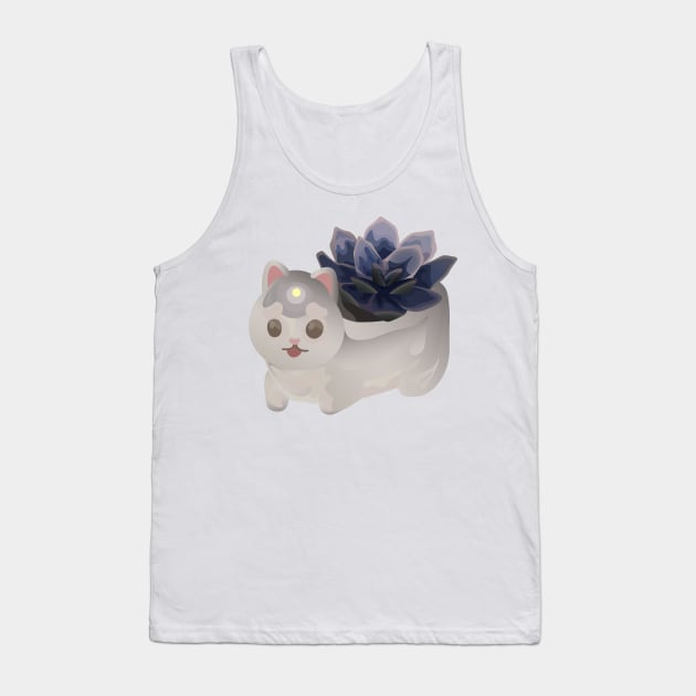 White Succulent Cat! Tank Top by emiliapapaya